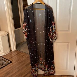 Long black duster/cover up, O/S